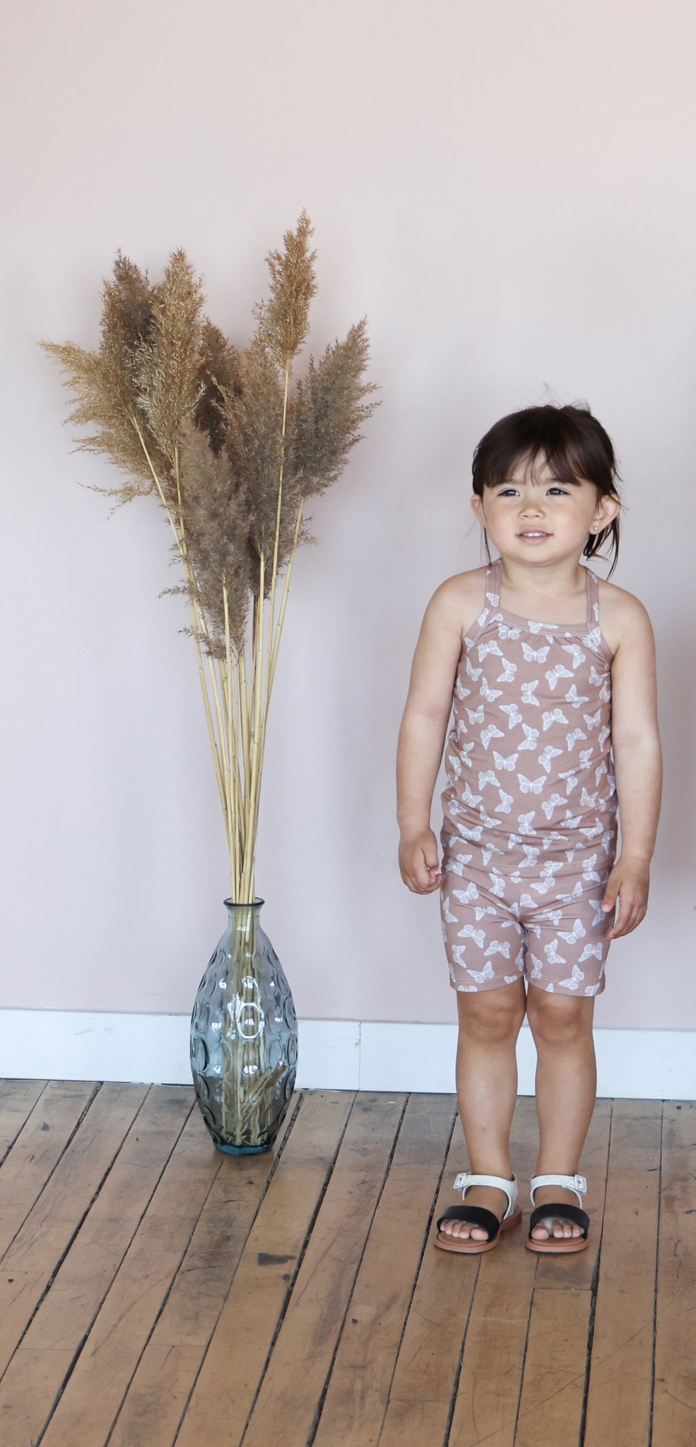 Kids Bike Shorts - Almond Butterfly
