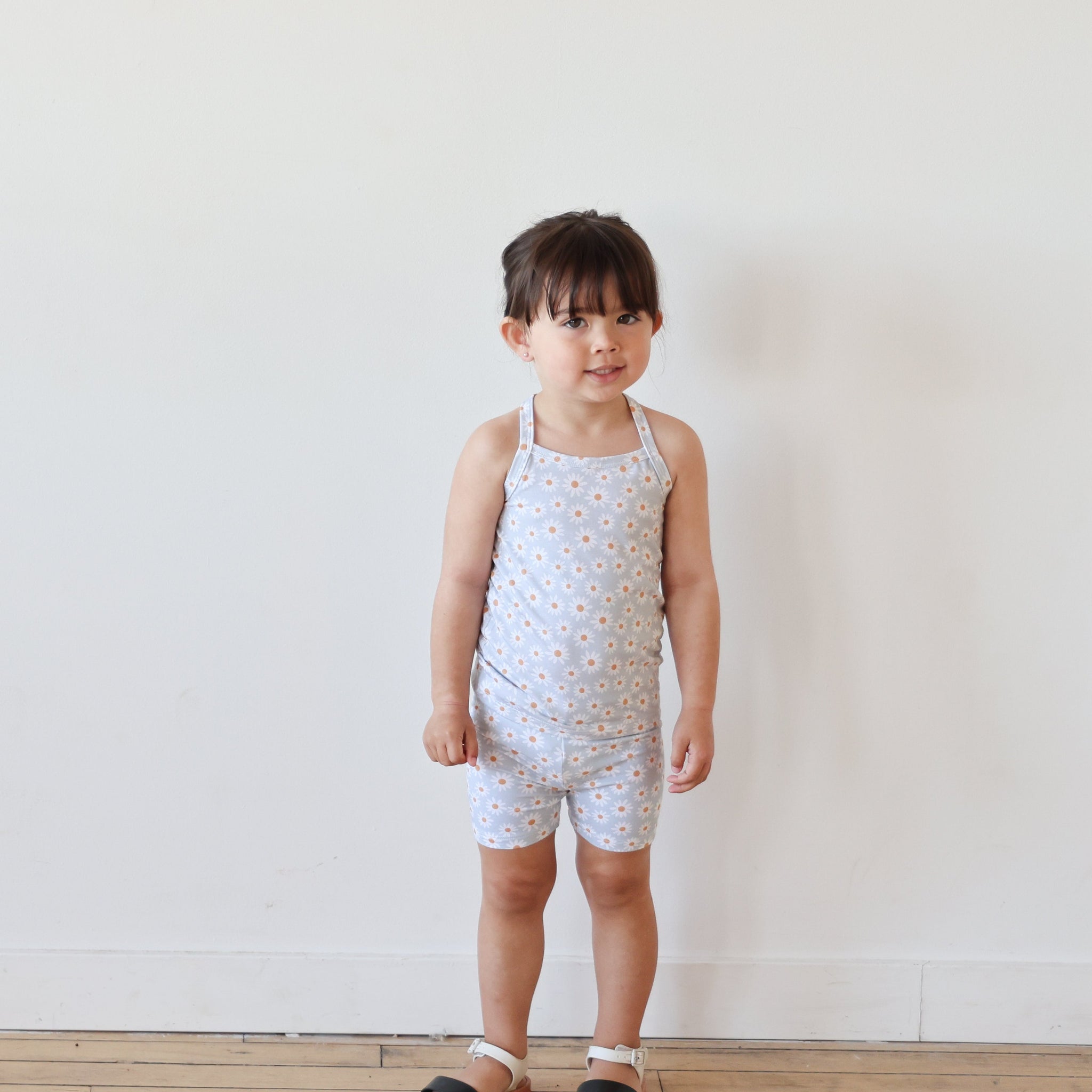 Kids Bike Shorts - Sky Daisy