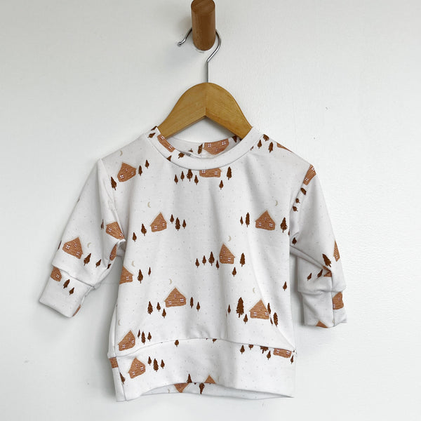 Drop Sleeve Sweatshirt - Snow Cabins