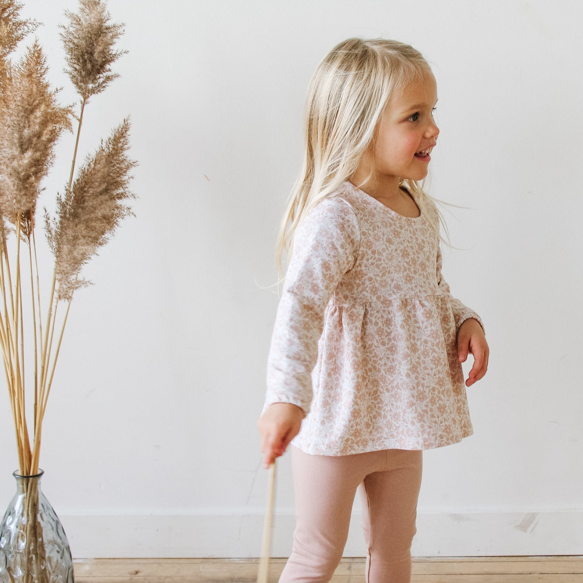 Harlow peplum tunic - Soft Posey Floral