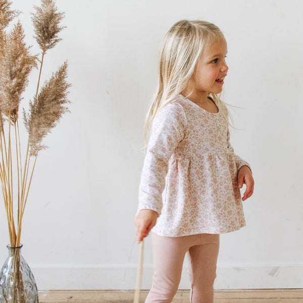 Harlow peplum tunic - Soft Posey Floral