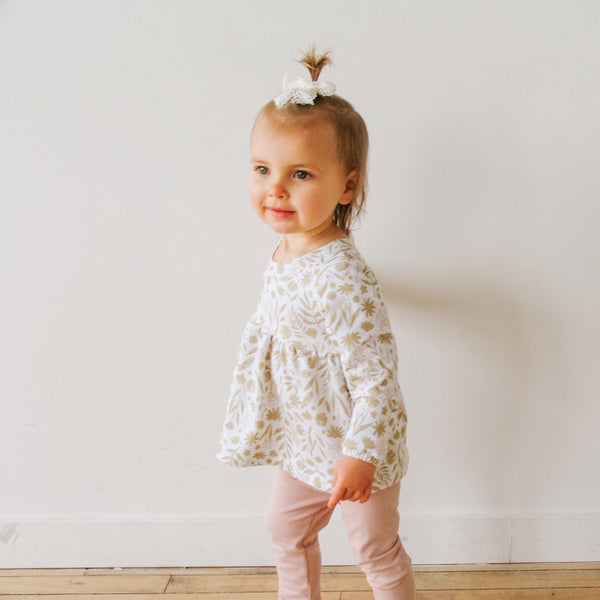 Harlow peplum tunic - Brushstroke Floral