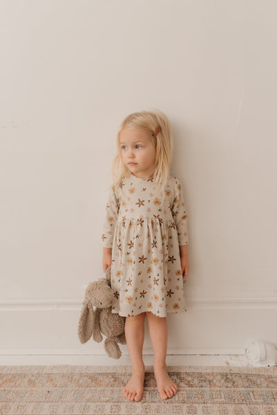 3Q sleeve dress - Fall Floral