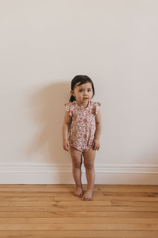 Flutter Sleeve bodysuit - Peony Dream